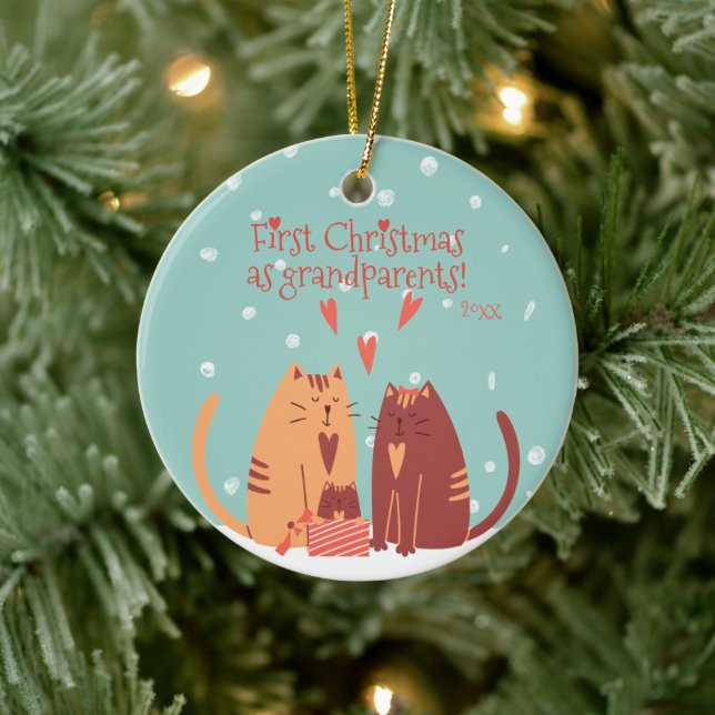 Erste Weihnachten als Großeltern! Niedlich Keramik Ornament (Baum)