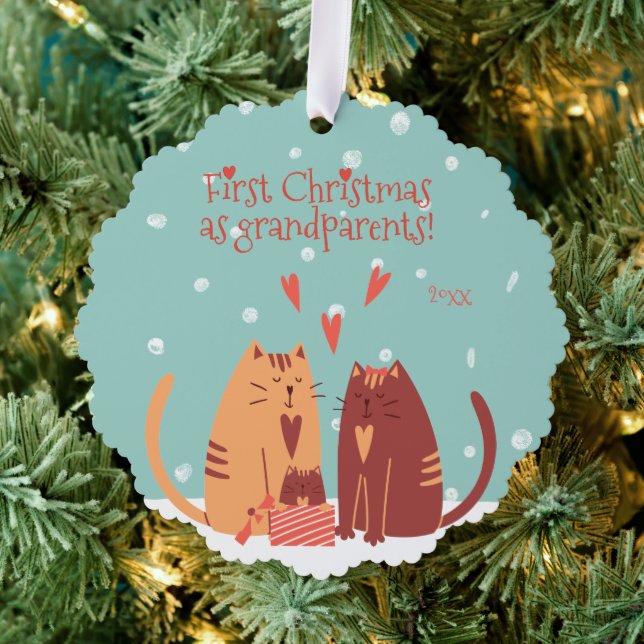 Erste Weihnachten als Großeltern! Niedlich Ornament Karte (Insitu (Baum))