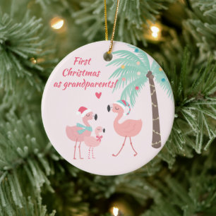 Erste Weihnachten als Großeltern Niedlich Santa F Keramik Ornament