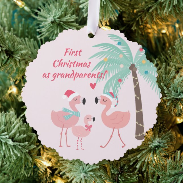 Erste Weihnachten als Großeltern Niedlich Santa Fl Ornament Karte (Insitu (Baum))