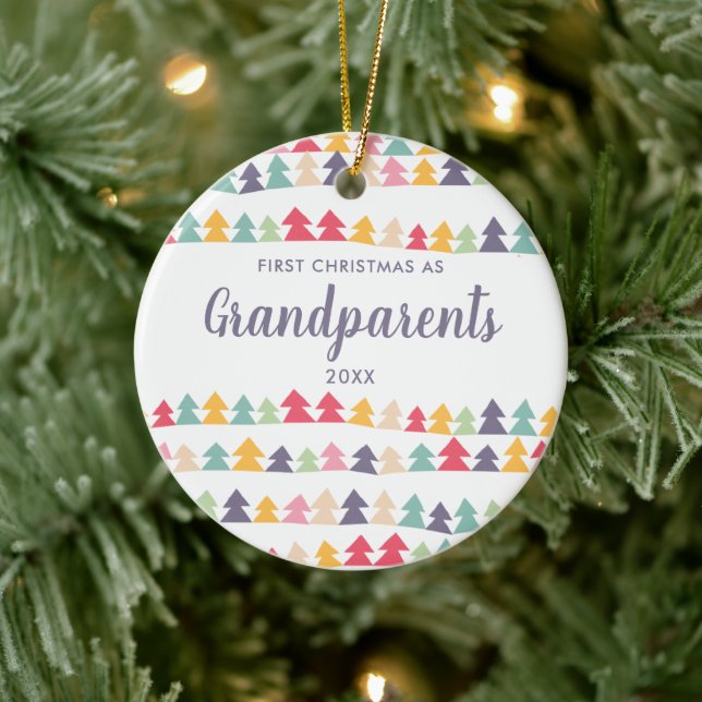 Erste Weihnachten als Großeltern Personalisiert Bä Keramik Ornament (Baum)