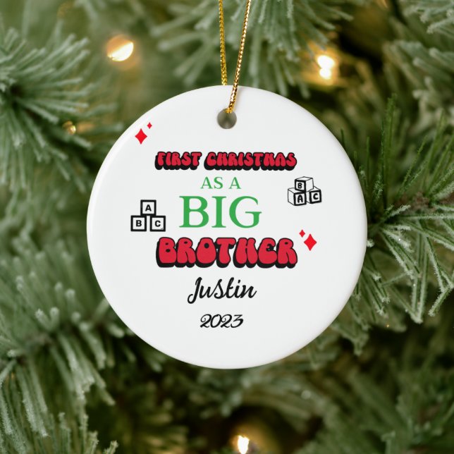 "Erste Weihnachten als großer Bruder"-Ornament Keramik Ornament (Baum)