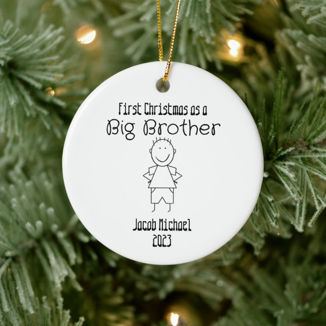 "Erste Weihnachten als großer Bruder"-Ornament Keramik Ornament (Baum)