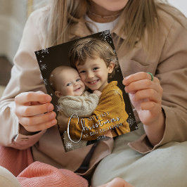 Erste Weihnachten als großes Foto Postkarte