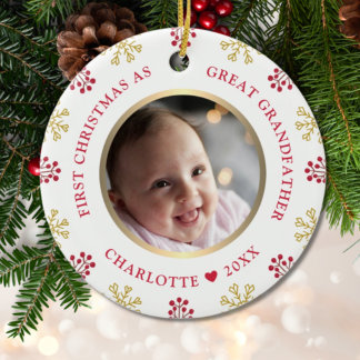 Erste Weihnachten als Großvater-Foto Keramik Ornament