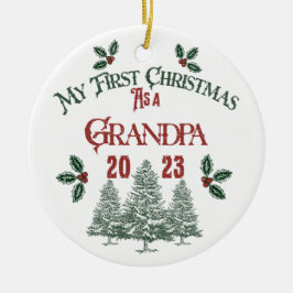 Erste Weihnachten als Großvater Keramik Ornament