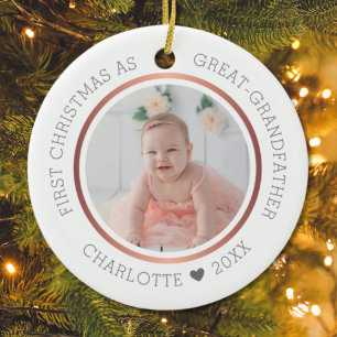 Erste Weihnachten als Großvater Modernes Foto Keramik Ornament