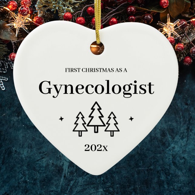 Erste Weihnachten als Gynäkologe 2024 Keramik Ornament (First Christmas As A Gynecologist 2024 Ceramic Ornament
)