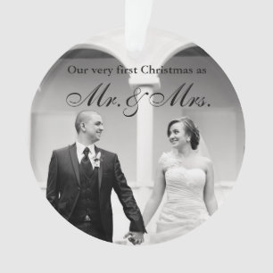 Erste Weihnachten als Herr & Mrs. Foto Ornament