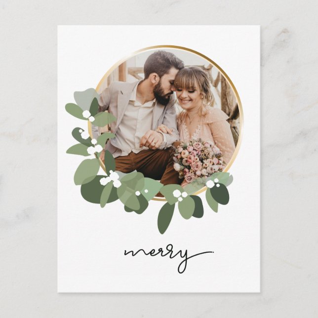 "Erste Weihnachten als Herr & Mrs." Weihnachten Postkarte (Vorderseite)