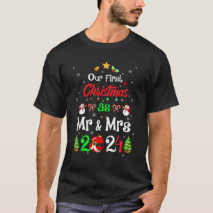 Erste Weihnachten als Herr und Frau 2024 Paare Wif T-Shirt