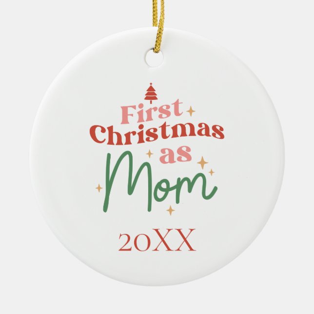 Erste Weihnachten als Junge Mutter der Mama Weihna Keramik Ornament (Vorne)