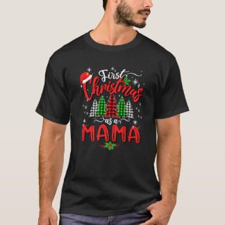 Erste Weihnachten als Mama-Familie Kariert Pajamas T-Shirt