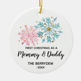 Erste Weihnachten als Mama und Papa-Ornament Keramik Ornament