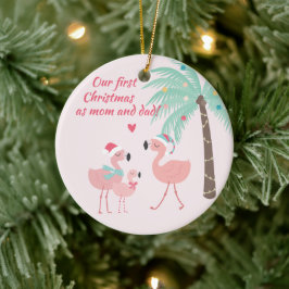 Erste Weihnachten als Mama und Vater Niedlich Sant Keramik Ornament