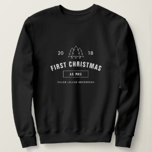Erste Weihnachten als Miss-Schwarz-weiß-Logo Sweatshirt
