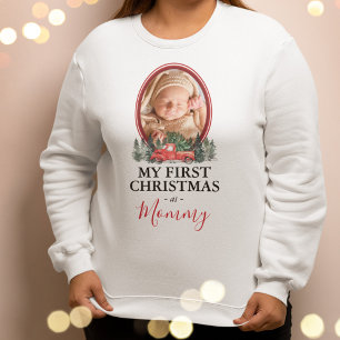 Erste Weihnachten als Mommy Red Truck Sweatshirt