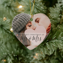 Erste Weihnachten als Mr. & Mrs. Fotos Keramik Ornament