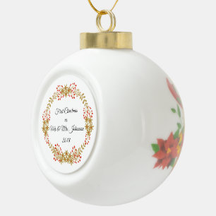 Erste Weihnachten als Mr. & Mrs. Johanson Individu Keramik Kugel-Ornament