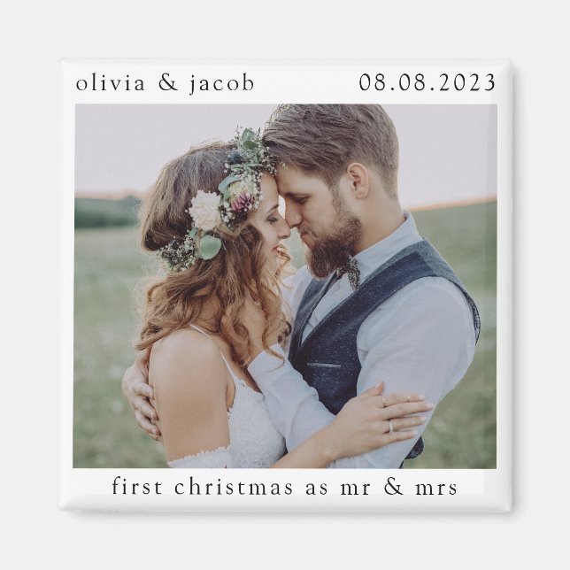 Erste Weihnachten als Mr. & Mrs. Wedding Foto Keep Magnet (Vorne)