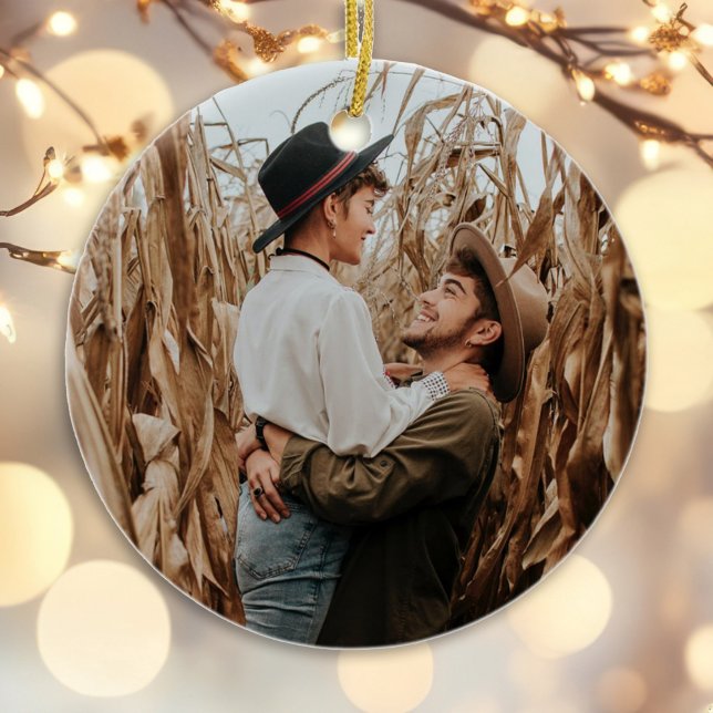Erste Weihnachten als mr und mrs bauble Foto Keramik Ornament (Von Creator hochgeladen)