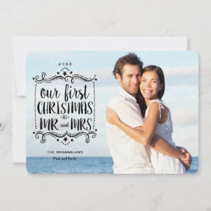 Erste Weihnachten als Mr. und Mrs. Holiday Foto Ca