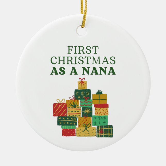 Erste Weihnachten als Nana Keramik Ornament (Vorne)