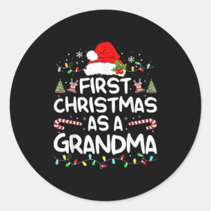 Erste Weihnachten als Oma, das Weihnachten passt Runder Aufkleber
