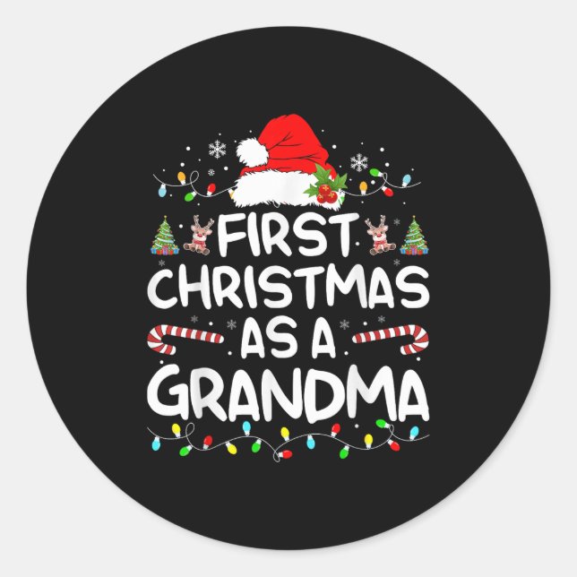Erste Weihnachten als Oma, das Weihnachten passt Runder Aufkleber (Vorderseite)