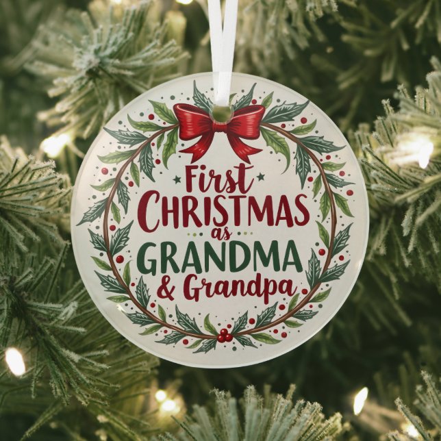 Erste Weihnachten als Oma & Opa Urlaub Ornament Aus Glas (InSitu)