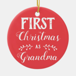Erste Weihnachten als Oma rot mit dem Foto des Bab Keramik Ornament