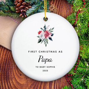 Erste Weihnachten als Papa Einfach und elegant Keramik Ornament