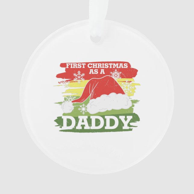 Erste Weihnachten als Papa - neuer Papa Ornament (Vorderseite)