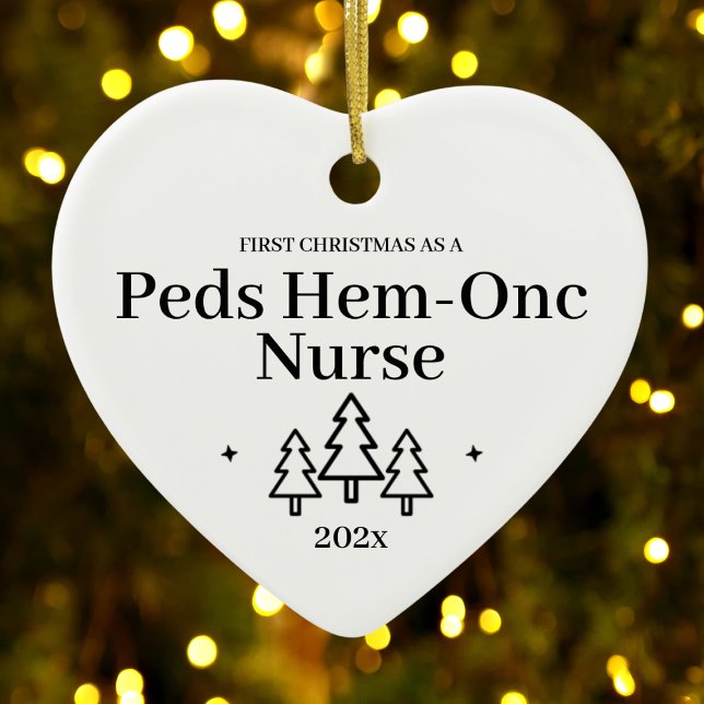Erste Weihnachten als Peds Hem Onc Krankenpflege Keramik Ornament (First Christmas As Peds Hem Onc Nurse Nursing Ceramic Ornament
)