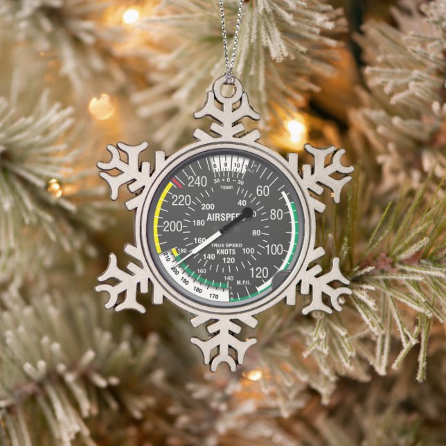 Erste Weihnachten als Pilot Schneeflocken Zinn-Ornament (Baum)