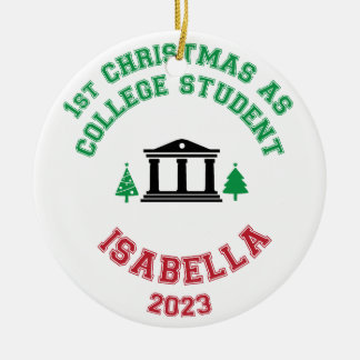 Erste Weihnachten als Studentenschmuck Keramik Ornament