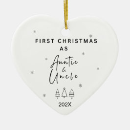 Erste Weihnachten als Tantchen und Onkel-Foto Keramik Ornament