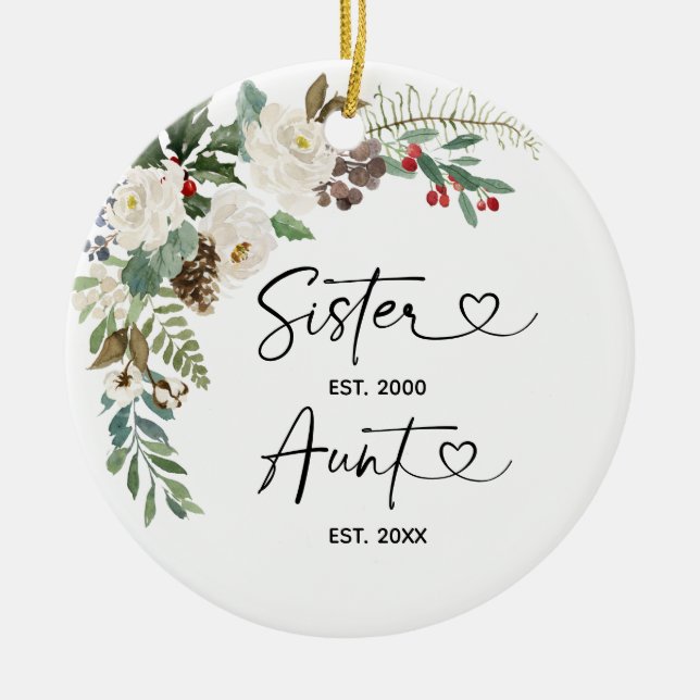Erste Weihnachten als Tante Keramik Ornament Gesch (Vorne)