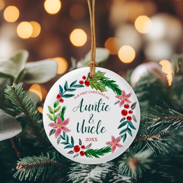 Erste Weihnachten als Tante und Onkel  Keramik Ornament (Von Creator hochgeladen)