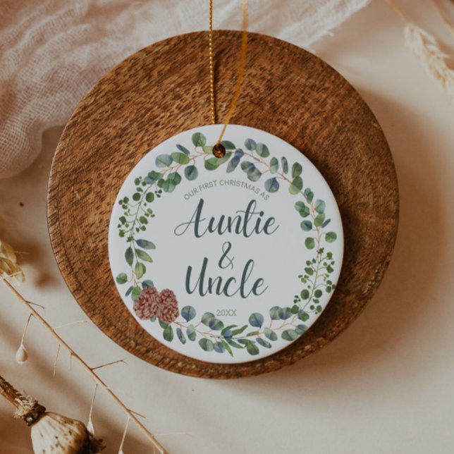 Erste Weihnachten als Tante und Onkel Keramik Ornament (Von Creator hochgeladen)