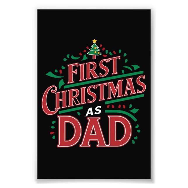 Erste Weihnachten als Vater, der Weihnachten passt Fotodruck (Vorne)