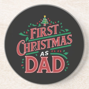 Erste Weihnachten als Vater, der Weihnachten passt Getränkeuntersetzer