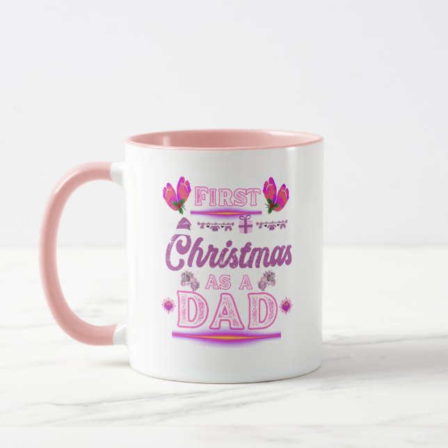 Erste Weihnachten als Vater eines Babymädchens Tasse (Links)