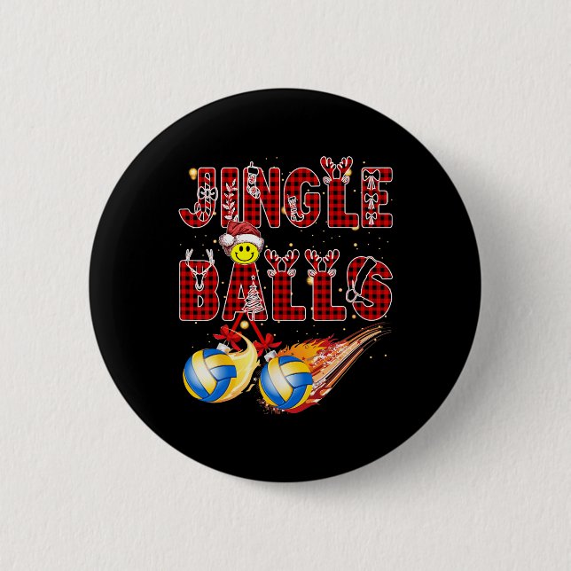 Erste Weihnachten als Vater Jingle Volleyball Papa Button (Vorderseite)