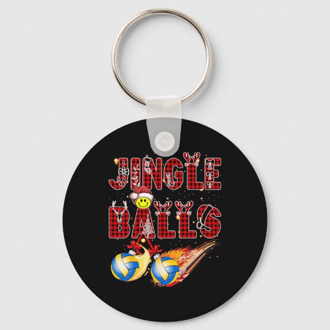 Erste Weihnachten als Vater Jingle Volleyball Papa Schlüsselanhänger (Vorderseite)