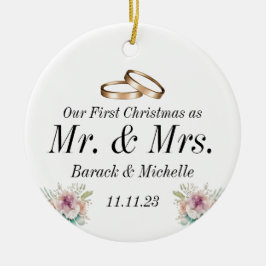 Erste Weihnachten als Verheiratetes Coupé Keramik Ornament