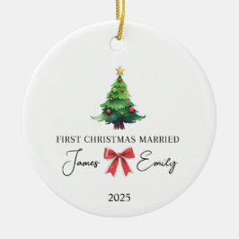Erste Weihnachten als Verheiratetes Ornament, Hoch Keramik Ornament