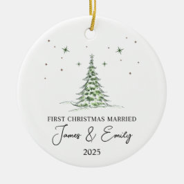 Erste Weihnachten als Verheiratetes Ornament, Hoch Keramik Ornament