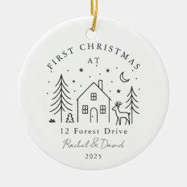 Erste Weihnachten auf unserer neuen Zuhause - Moon Keramik Ornament
