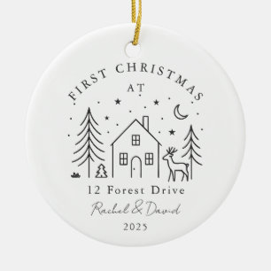 Erste Weihnachten auf unserer neuen Zuhause - Moon Keramik Ornament
